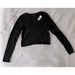 NWT AE SOFT CROPPED RIBBED LONG SLEEVE TOP